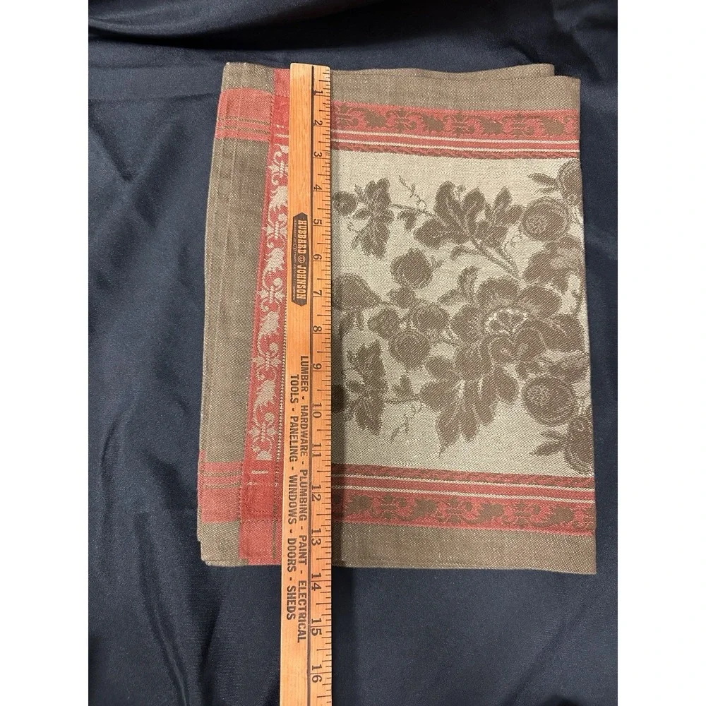 Set Of 3 Williams Sonoma Nappenons Jacquard Antique Floral Placemats & Napkin